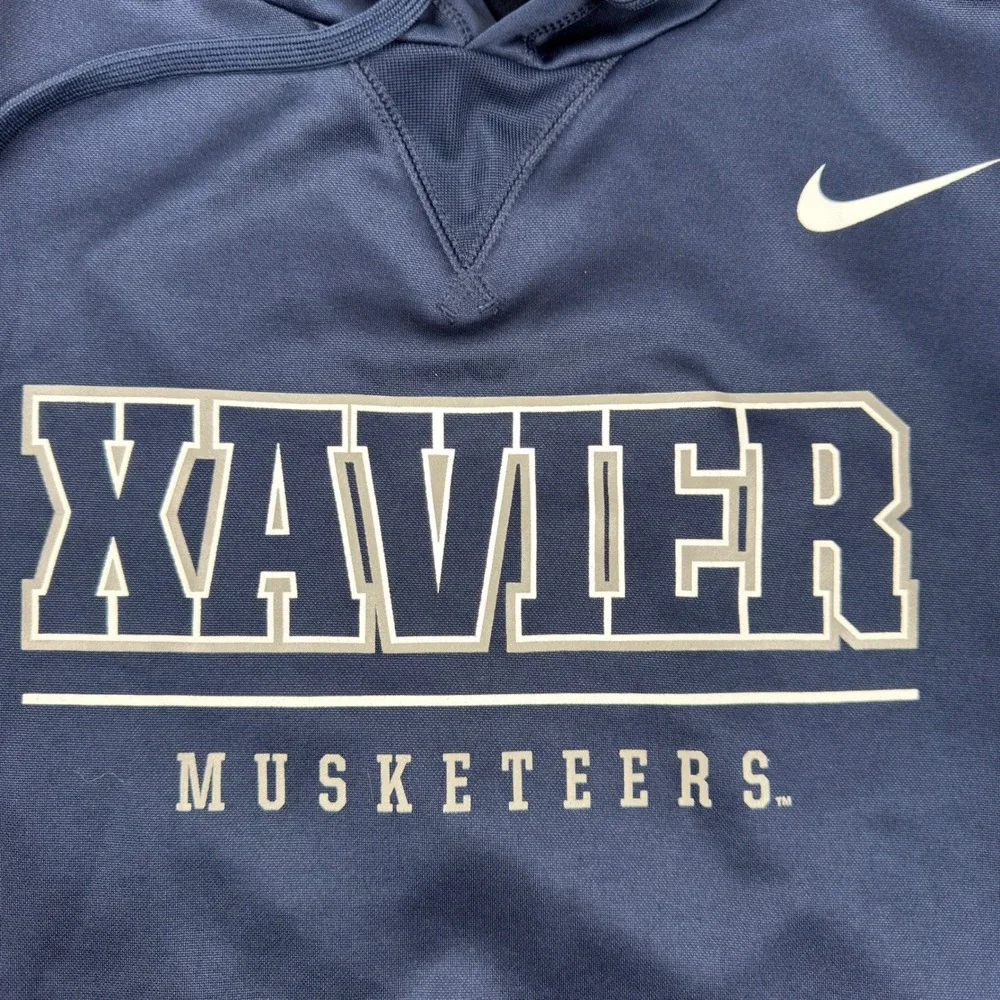 Nike Xavier Musketeers Therma-FIT Hoodie Mens Medium Blue Pullover Sweatshirt
